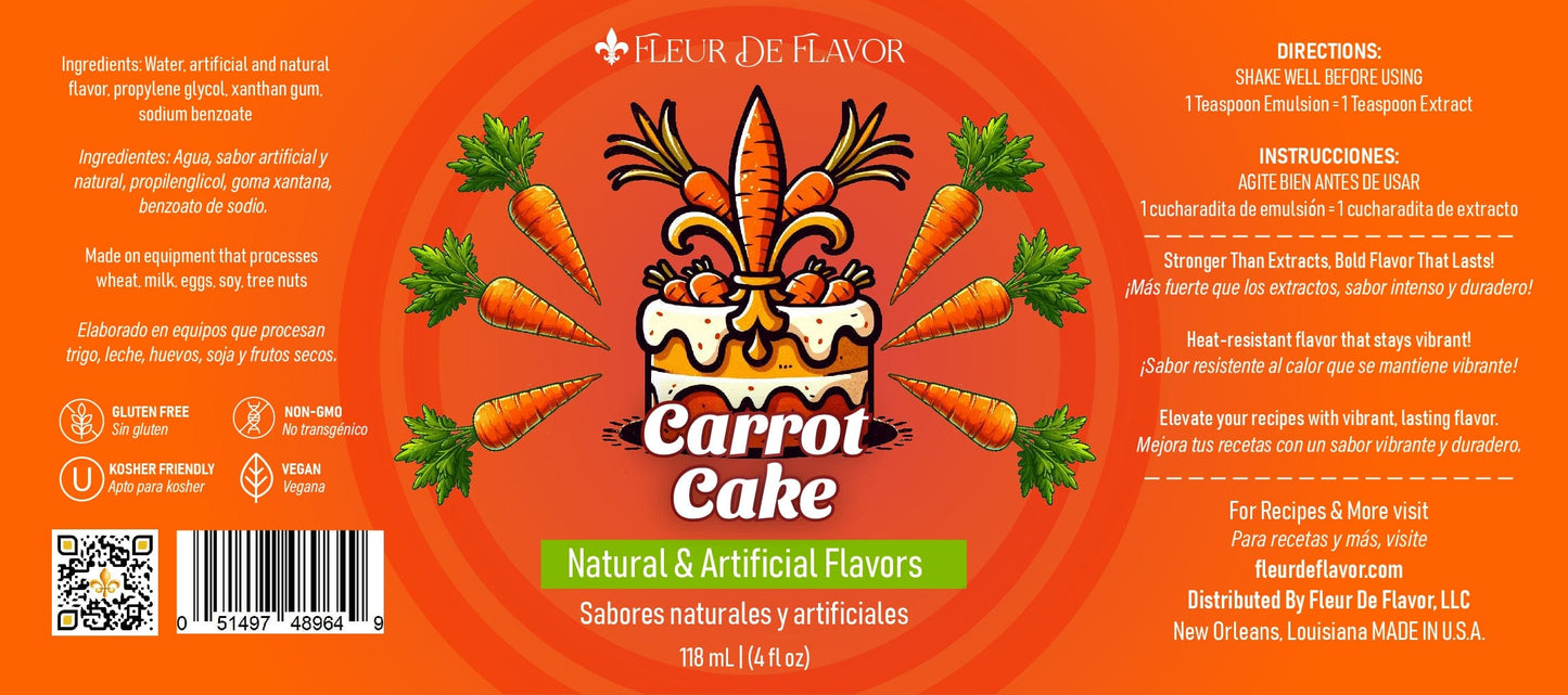 Fleur De Flavor Carrot Cake Emulsion – Spiced Cake Flavor (4 oz)