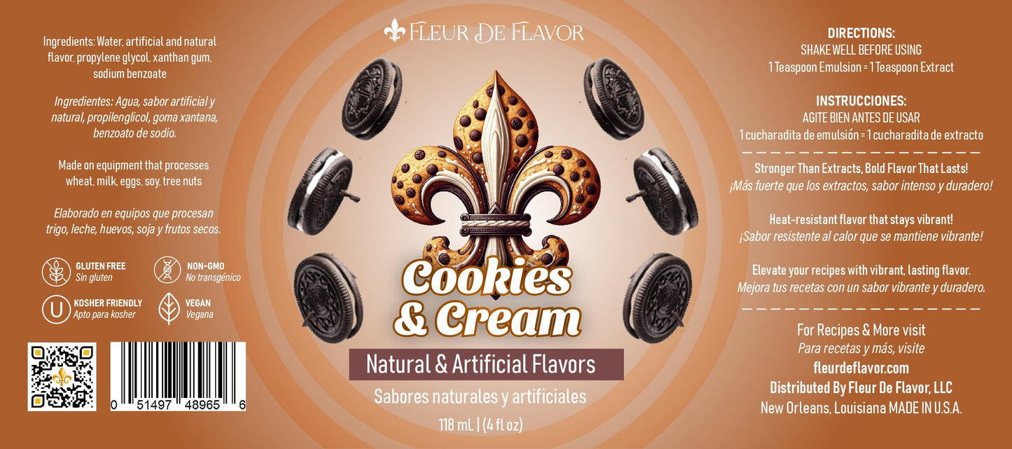 Fleur De Flavor Cookies & Cream Emulsion – Oreo-Inspired Flavor (4 oz)
