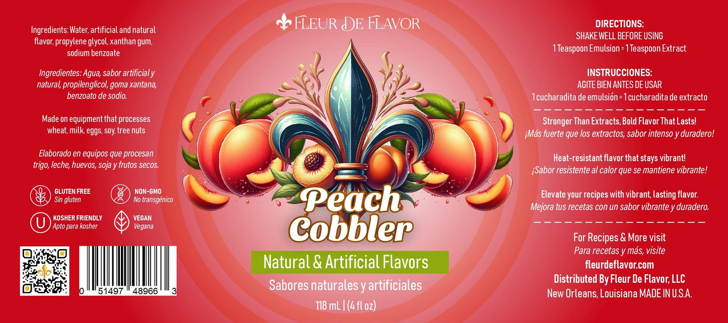 Fleur De Flavor Peach Cobbler Emulsion – Sweet Baked Peach Flavor (4 oz)