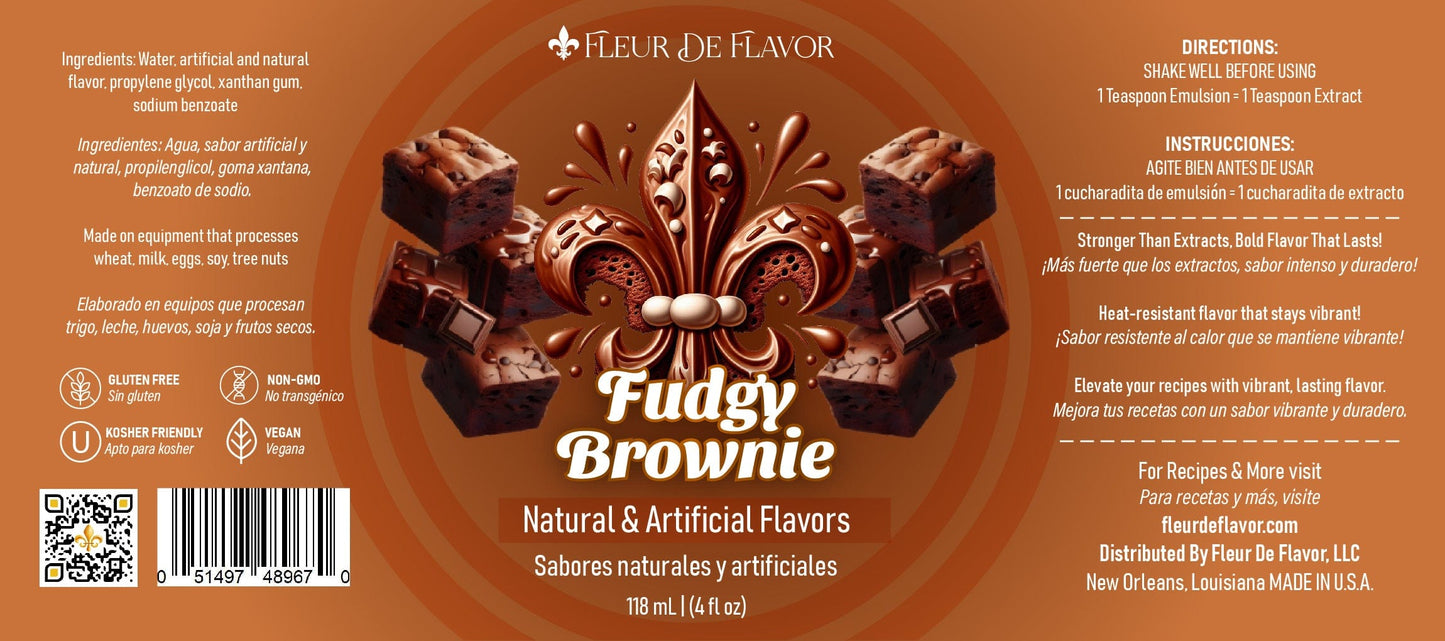 Fleur De Flavor Fudgy Brownie Emulsion – Rich Chocolate Flavor (4 oz)