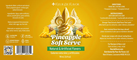 Fleur De Flavor Pineapple Soft Serve Emulsion – Creamy Tropical Flavor (4 oz)