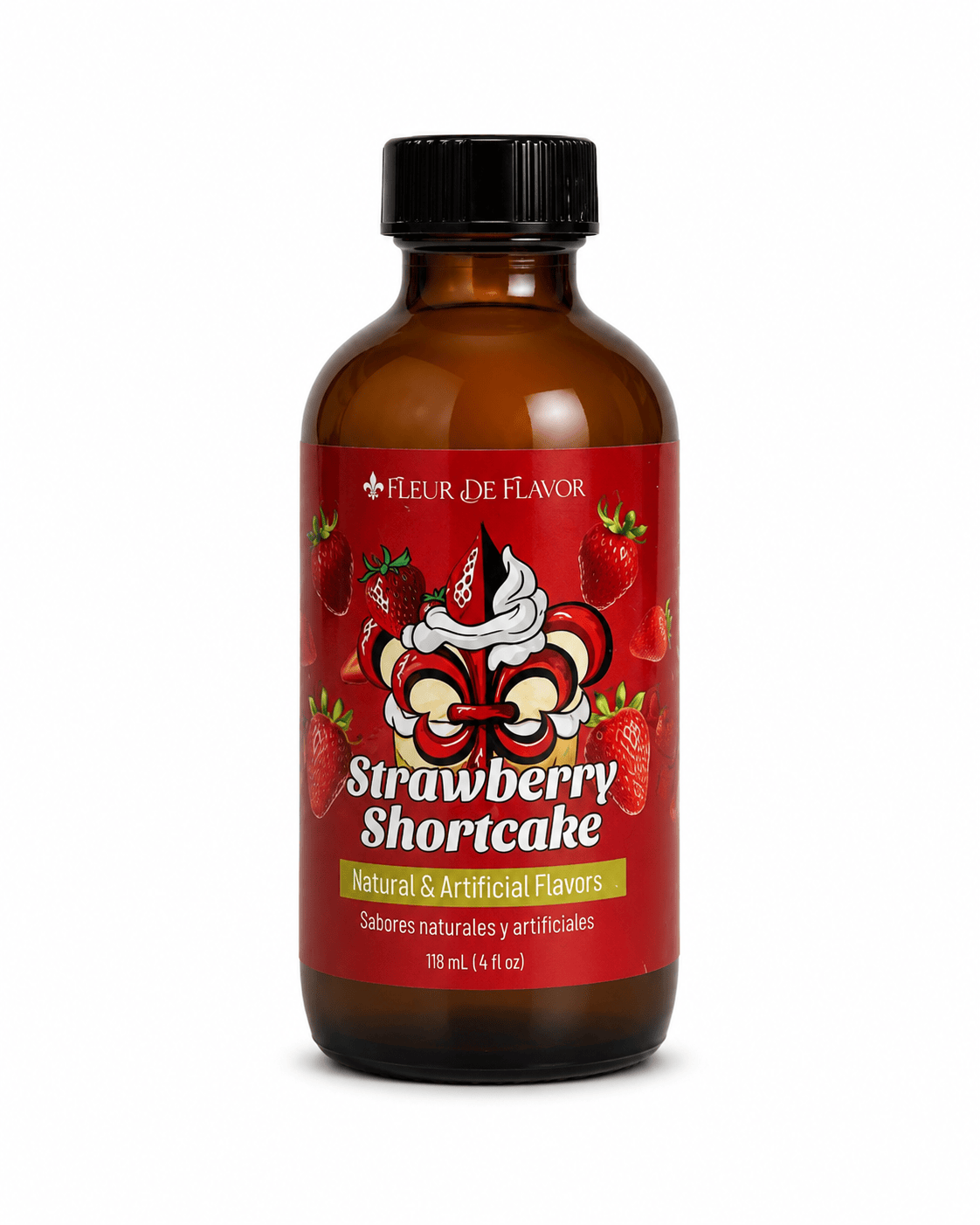 Fleur De Flavor Strawberry Shortcake Emulsion – Sweet, Juicy Strawberry & Buttery Cake Flavor (4 oz)