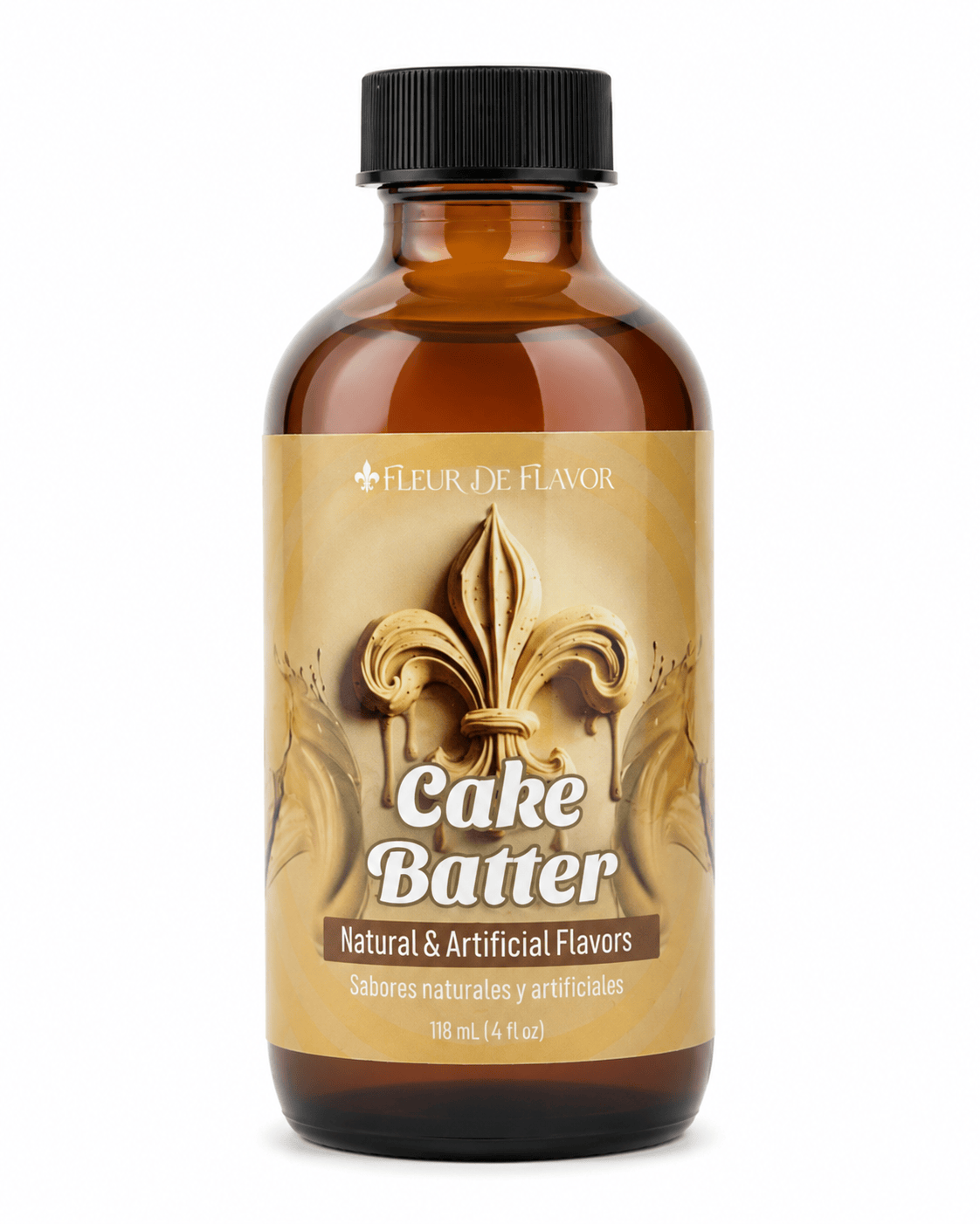 Fleur De Flavor Cake Batter Emulsion – Sweet, Buttery Vanilla Cake Flavor for Baking, Frosting, Ice Cream & Beverages (4 oz)
