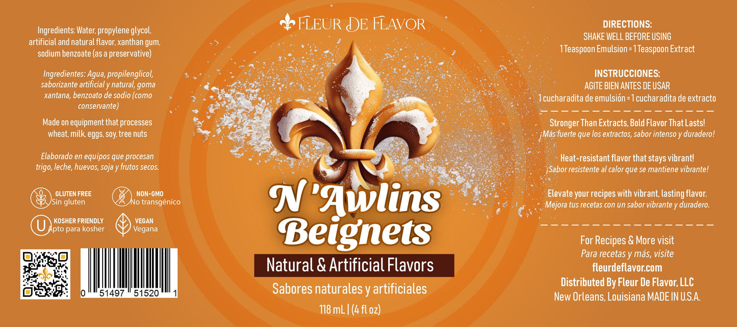 Fleur De Flavor N’Awlins Beignets Flavor Emulsion – Café-Style Beignet Flavor (4 oz)