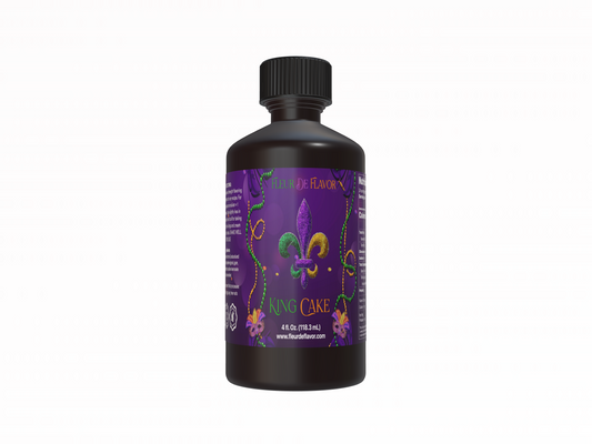 Fleur De Flavor King Cake Emulsion – Rich Mardi Gras Cinnamon & Vanilla Flavor for Baking, Frosting, Ice Cream & Beverages (4 oz)