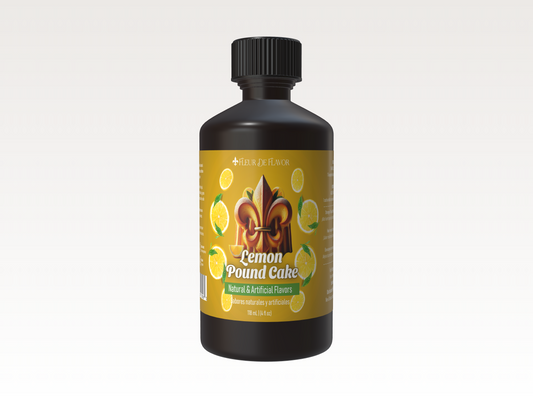 Fleur De Flavor Lemon Pound Cake Emulsion – Bright, Buttery Lemon Cake Flavor for Baking, Frosting, Ice Cream & Beverages (4 oz)
