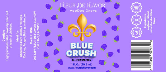 Fleur De Flavor Blue Crush VooDoo Drops – Bold Blue Raspberry Flavoring Oil for Baking, Candy, Beverages & DIY Cosmetics (1 oz)