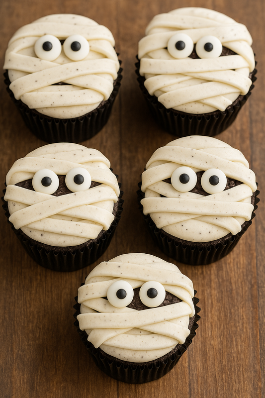 Cookies & Cream Mummy Cupcakes (from scratch)  Made with Fleur De Flavor Cookies & Cream Emulsion