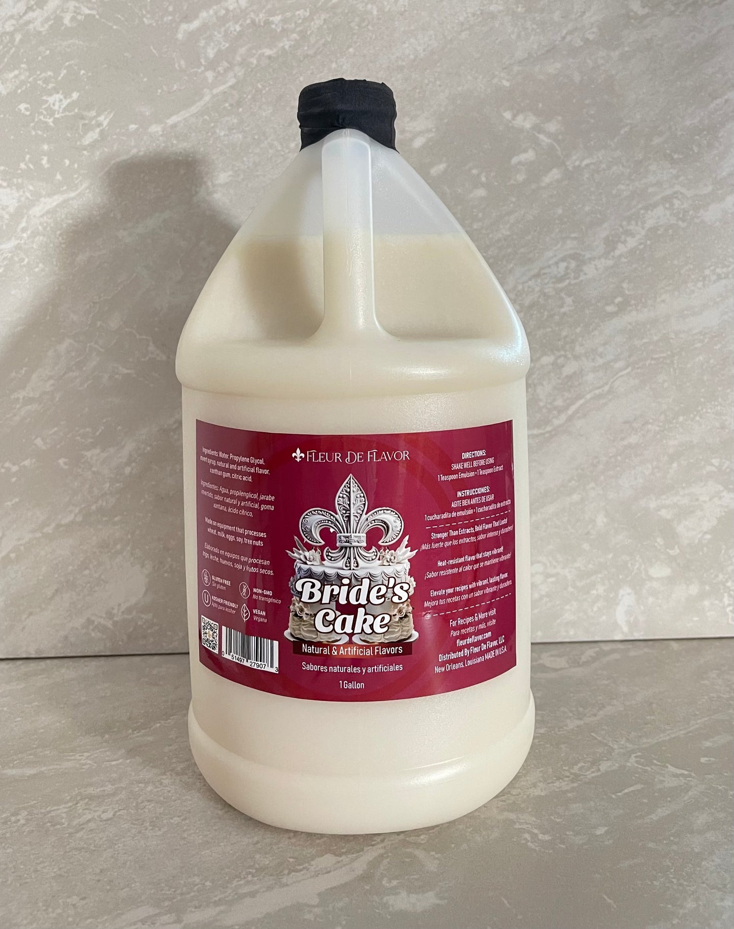 Fleur De Flavor Bride’s Cake Emulsion – Almond, Vanilla, Butter & hints of Citrus for Gourmet Baking (1 gal)
