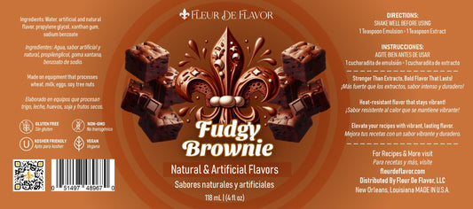 Fleur De Flavor Fudgy Brownie Emulsion – Rich Chocolate Flavor (4 oz)
