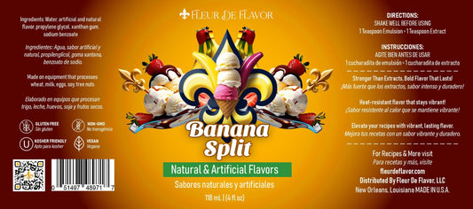 Fleur De Flavor Banana Split Emulsion – Sundae-Inspired Flavor (4 oz)