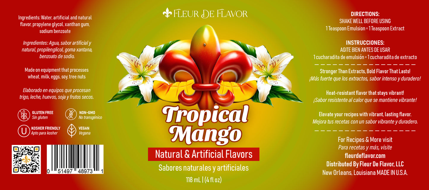 Fleur De Flavor Tropical Mango Emulsion – Juicy Exotic Fruit Flavor (4 oz)