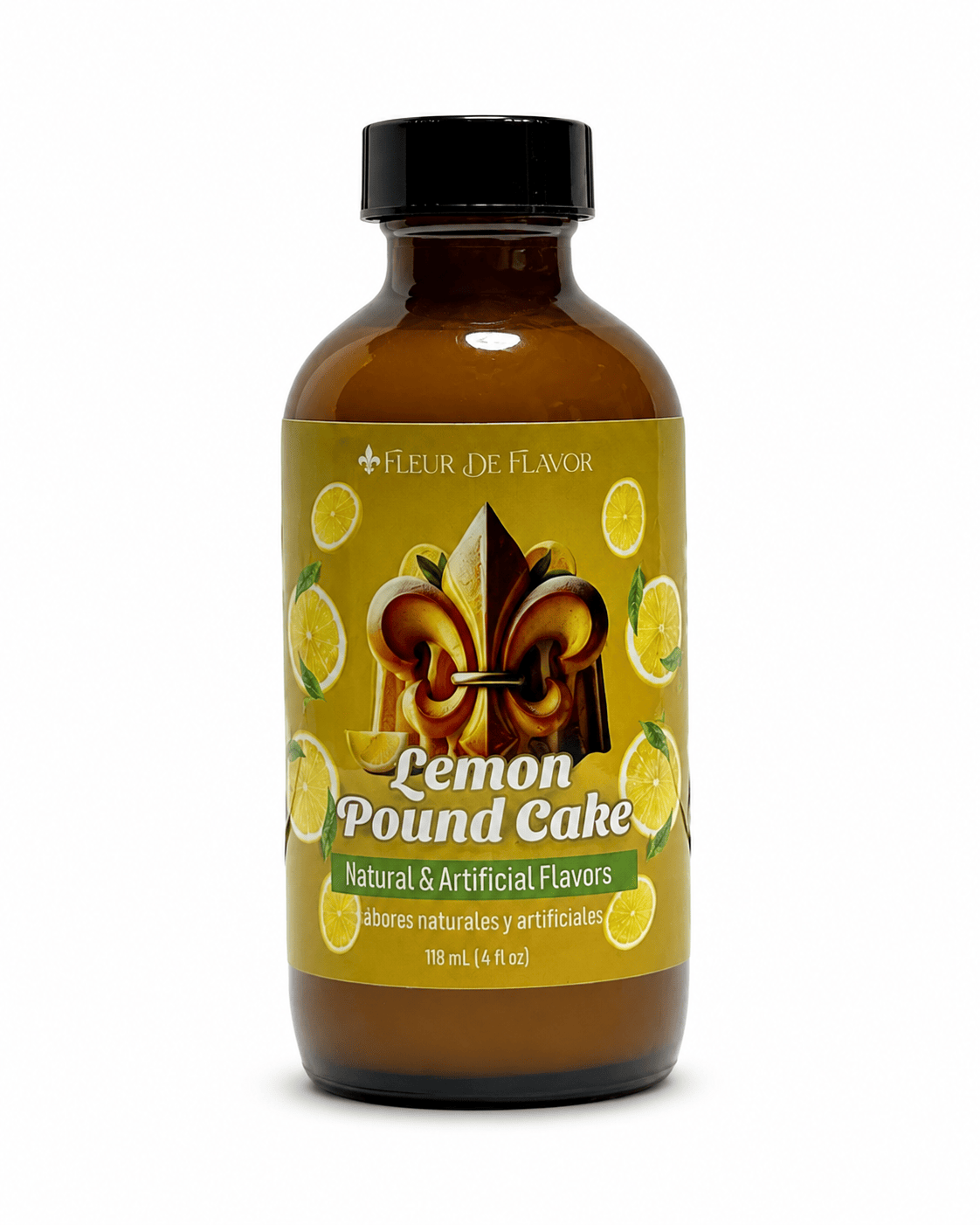 Fleur De Flavor Lemon Pound Cake Emulsion – Bright, Buttery Lemon Cake Flavor for Baking, Frosting, Ice Cream & Beverages (4 oz)