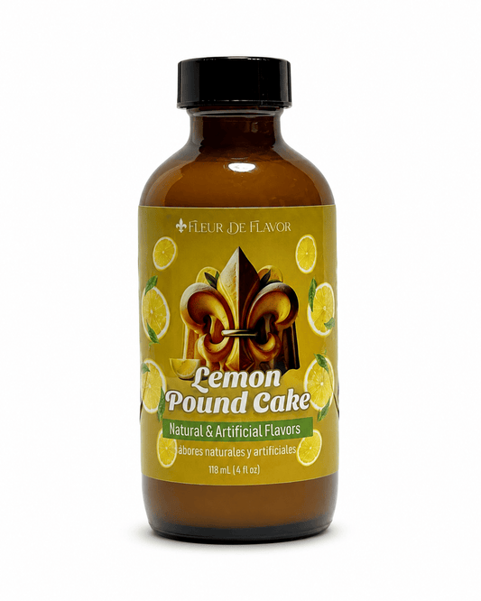 Fleur De Flavor Lemon Pound Cake Emulsion – Bright, Buttery Lemon Cake Flavor for Baking, Frosting, Ice Cream & Beverages (4 oz)