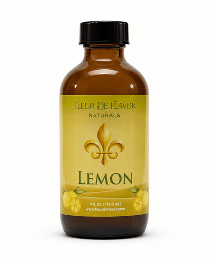Fleur De Flavor Natural WONF Lemon Emulsion – Bright, Fresh Lemon Flavor for Baking, Frosting & Beverages (4 oz)