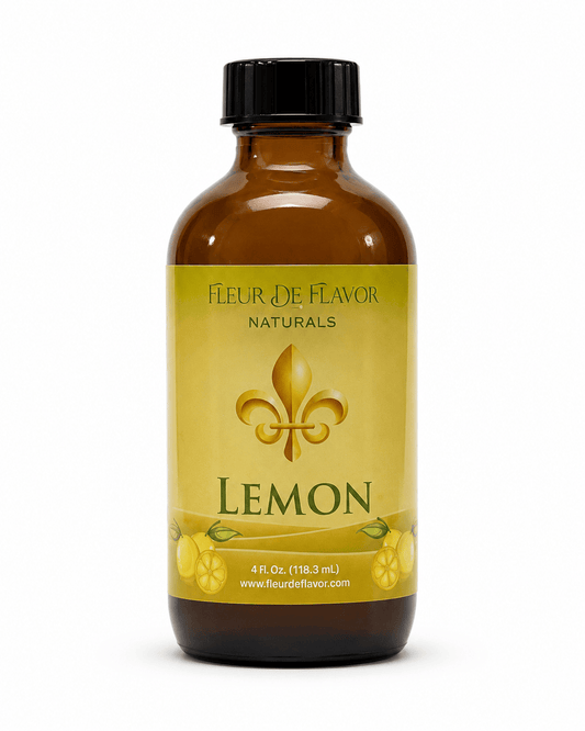 Fleur De Flavor Natural WONF Lemon Emulsion – Bright, Fresh Lemon Flavor for Baking, Frosting & Beverages (4 oz)
