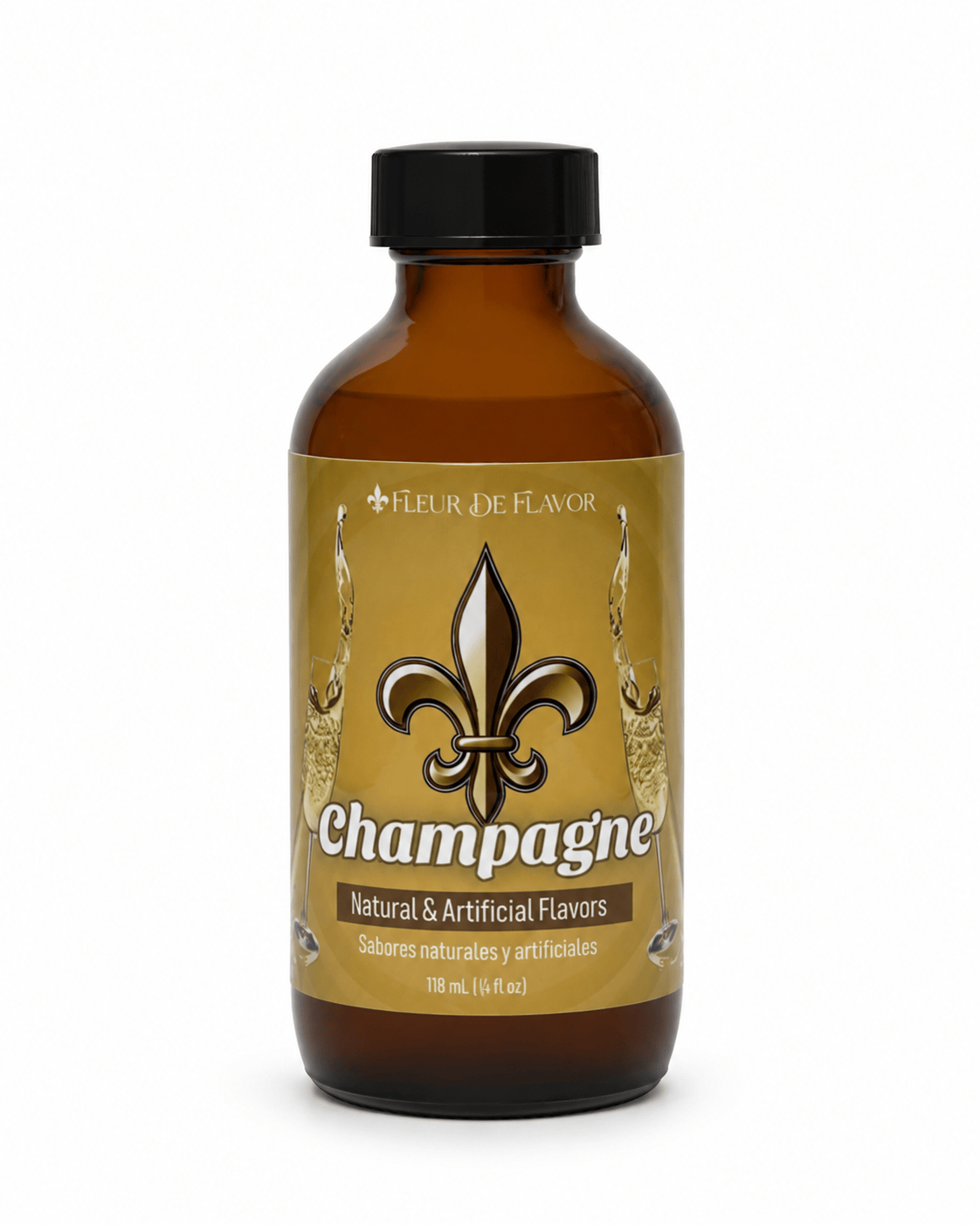 Fleur De Flavor Champagne Emulsion – Non-Alcoholic Bubbly Flavor for Baking, Frosting & Beverages – Bake-Stable, Nut-Free, Gluten-Free (4 oz)
