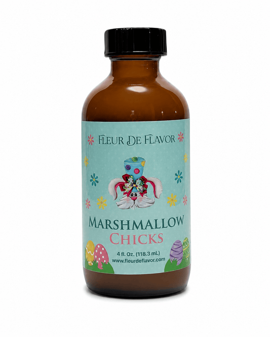Fleur De Flavor Marshmallow Chicks Flavor Emulsion – Sweet, Fluffy Marshmallow Candy Flavor for Baking, Frosting, Beverages & More (4 oz)