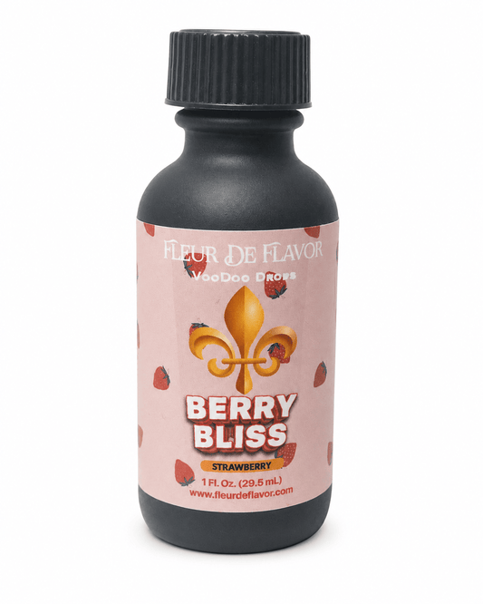 Fleur De Flavor Berry Bliss VooDoo Drops – Sweet, Juicy Strawberry Flavoring Oil for Baking, Candy, Beverages & DIY Cosmetics (1 oz)