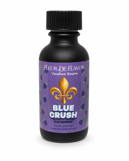 Fleur De Flavor Blue Crush VooDoo Drops – Bold Blue Raspberry Flavoring Oil for Baking, Candy, Beverages & DIY Cosmetics (1 oz)