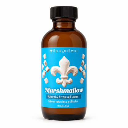 Fleur De Flavor Marshmallow Flavor Emulsion – Sweet, Fluffy Vanilla Marshmallow Flavor for Baking, Buttercream & Beverages (4 oz)