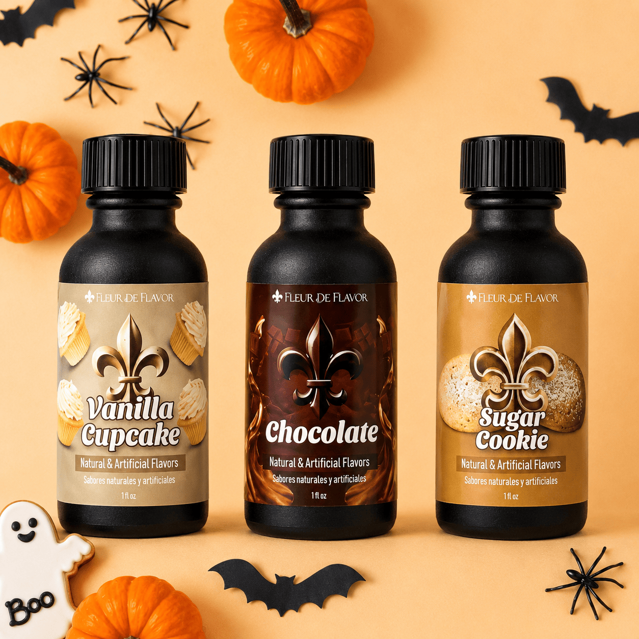 Mini Halloween Trio - Vanilla Cupcake, Chocolate & Sugar Cookie (1 oz Emulsions)