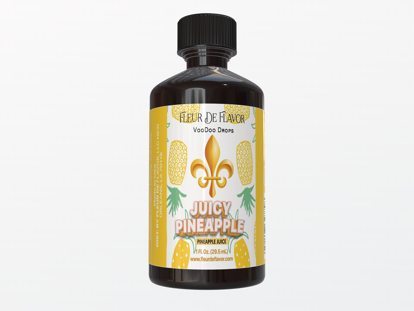 Fleur De Flavor Juicy Pineapple VooDoo Drops – Sweet, Tropical Pineapple Flavoring Oil for Baking, Candy, Beverages & DIY Cosmetics (1 oz)