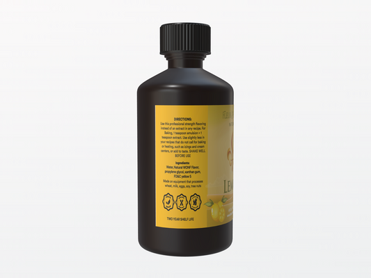 Fleur De Flavor Natural WONF Lemon Emulsion – Bright, Fresh Lemon Flavor for Baking, Frosting & Beverages (4 oz)